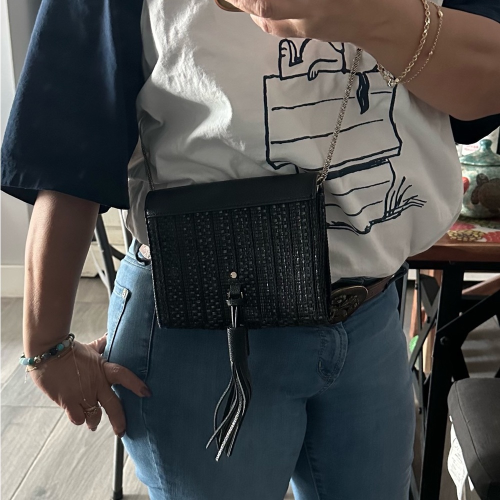 The Limited Black Textured Crossbody Bag